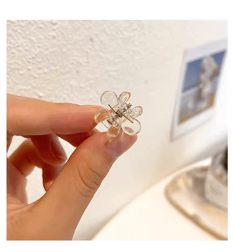 Mini Flower Elegant Small Hair Claw Clips, Set of 4