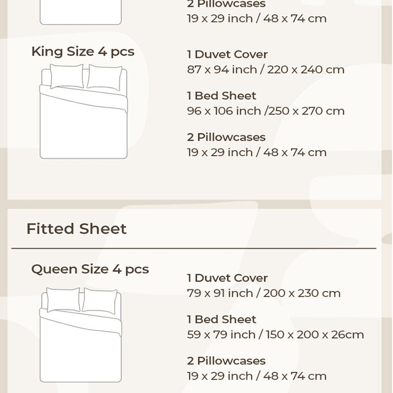 Lullabuy 奶油泡泡純棉床上四件套 床單被套枕頭套-Double/Queen Size