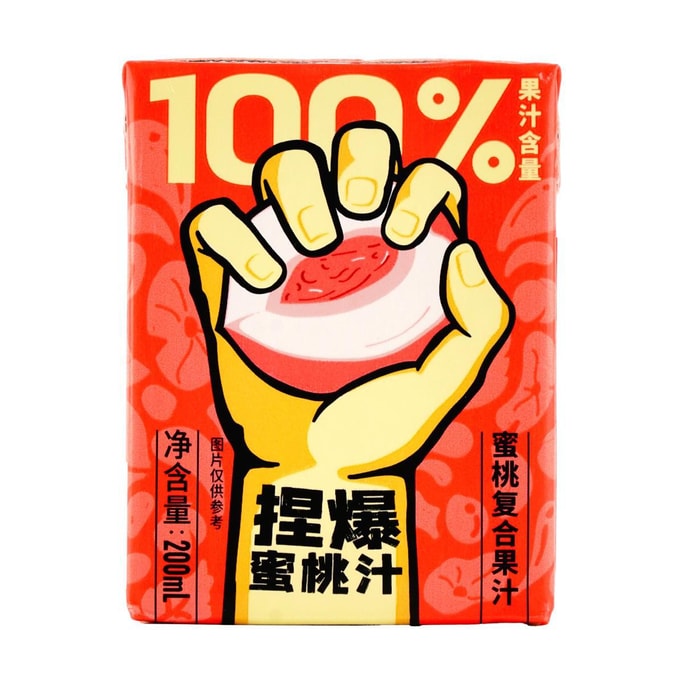 哪吒 捏爆100%果汁 蜜桃汁 200ml