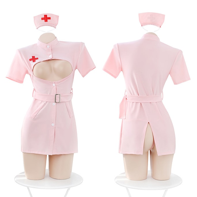 【中国直邮】霏慕 情趣内衣 护士角色扮演制服套装 均码 粉色款