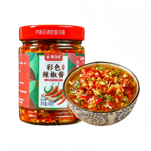 【中国直邮】 食当头 江西特产手工制作双椒蒜蓉彩色辣椒酱下饭菜拌饭拌面剁椒酱下饭菜246g*1瓶