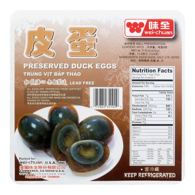 Preserved Duck Egg 6pcs 330g storage: room temperature avoid sunlight