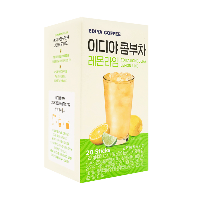 Kombucha Powder Lemon and Lime Flavor 6g x 20 sticks