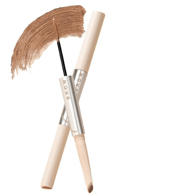 Double-headed Blade Eyebrow Pencil And Eyebrow Dye, Versatile Light Brown 1-piece Set