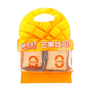 鲜尝厚买 芒果吐司 420g【配料简单】【营养早餐面包】