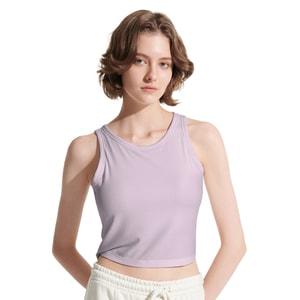 ubras リブ編みブラインセクシーショートタンクトップ - シャンティパープル - M