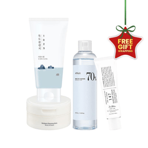 韩国 ROUND LAB 柔恩莱 柔恩莱 20s Beauty 原创圣诞节限定假日补水干性肌肤套装 (卸妆膏100ml+洗面奶150ml+爽肤水250ml+补水面霜50ml)