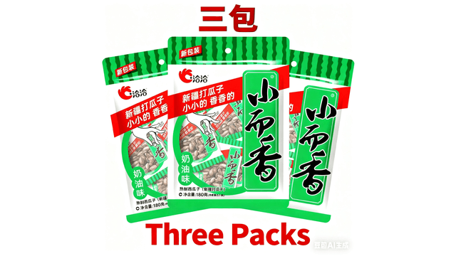 30袋 　恰恰小而香 西瓜子 新疆打瓜子 奶油味 スイカの種　ミルク味 洽洽新疆打瓜子小而香西瓜子约15包(奶油味) 180克-3包组合装- 亚米