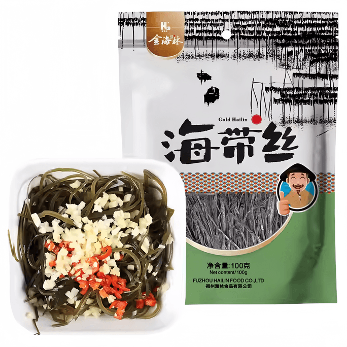 【中国直送】金海林 縦切り乾燥昆布 霞浦天日干し 冷菜 無塩 100g×2袋