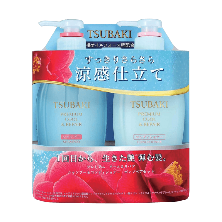 日本FINETODAY TSUBAKI丝蓓绮 蓝椿 清爽无硅油洗护发套装 控油止痒 蓬松柔顺 450ml*2【夏日清凉限定版】 4