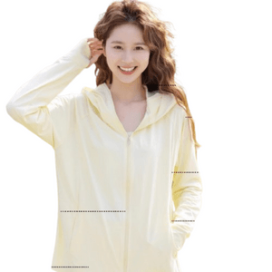 【中國直郵】 茉莉尋 防曬衣女2025夏季新款防紫外線冰絲upf50防曬服外套 檸檬黃 1件裝 L碼