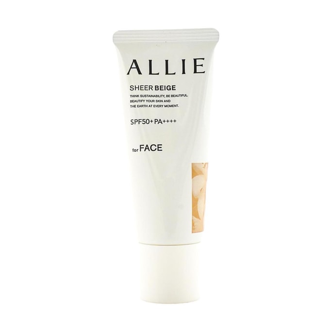 ALLIE  Chrono Beauty Face Sheer Beige Color Tuning UV  Primer Sunscreen, SPF50+ PA++++, #03 Beige, 1.41 oz.