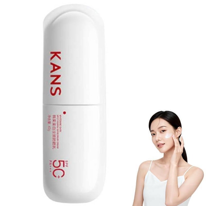 Brightening Sunscreen 40ml. SPF50+ PA+++. Water-resistant. Vitamin C Brightens. Lightweight, Non-greasy. Makeup Primer.
