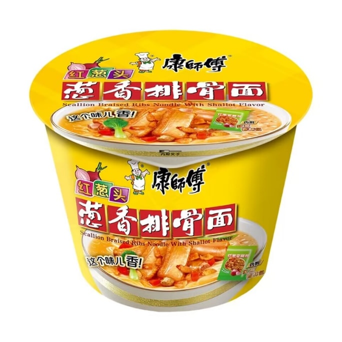 【中国直送】マスターコング即席麺 ねぎ豚カルビ味スープ麺 108g 1バレル