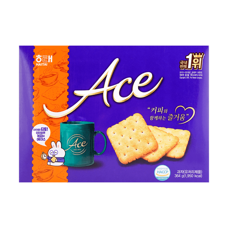 韩国haitai海太低糖低热量ace咸味饼干大盒装364g 亚米