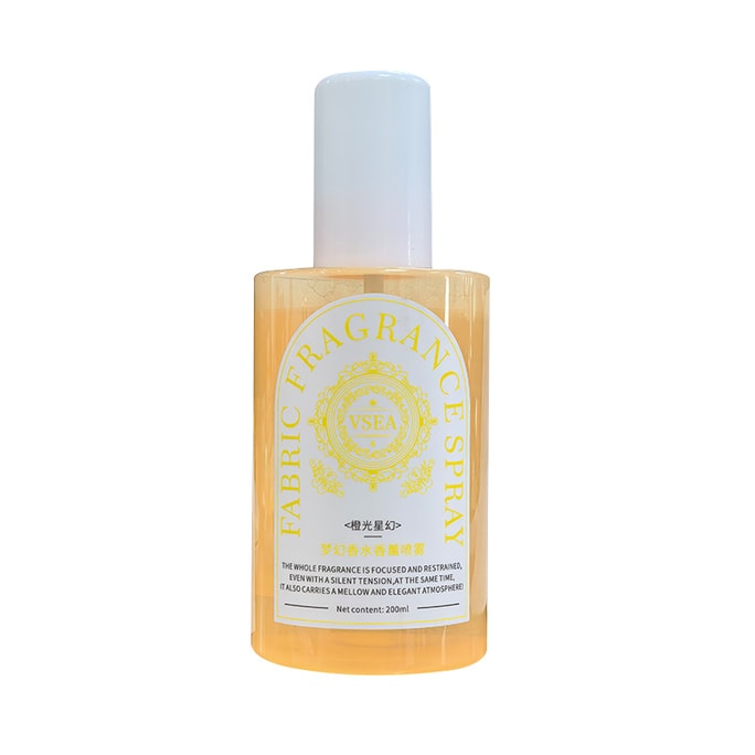 [중국 직배송] VSEA 섬유 탈취제 스프레이, 200ml, 탈취, 오래 지속되는 향기, 냄새 제거, 진드기 제거 및 박테리아 억제