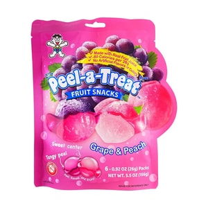 Peelerz Gummy Candy,Grape&Peach Flavor, 6 Pack 5.5 oz