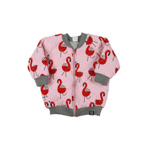 MOM LOVES ME ガールズ ボンバージャケット - ピンクフラミンゴ、5～6歳