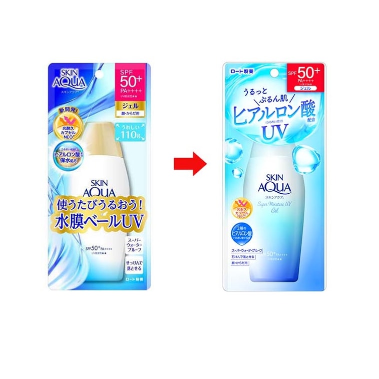  日本 ROHTO樂敦 樂敦 SKIN AQUA 雙重保濕水感防曬露 SPF50+ PA++++ 110g 3