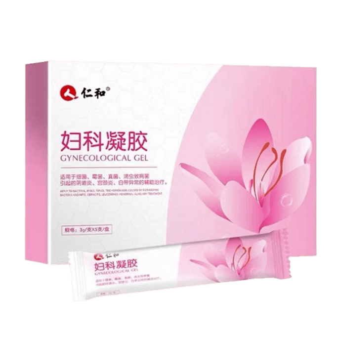 [중국에서 온 다이렉트 메일] Renhe 산부인과 젤 항균 민간 부분 염증 관리는 자궁 경부염, 백반증, 곰팡이 질염에 적합합니다. 3g*5개/박스