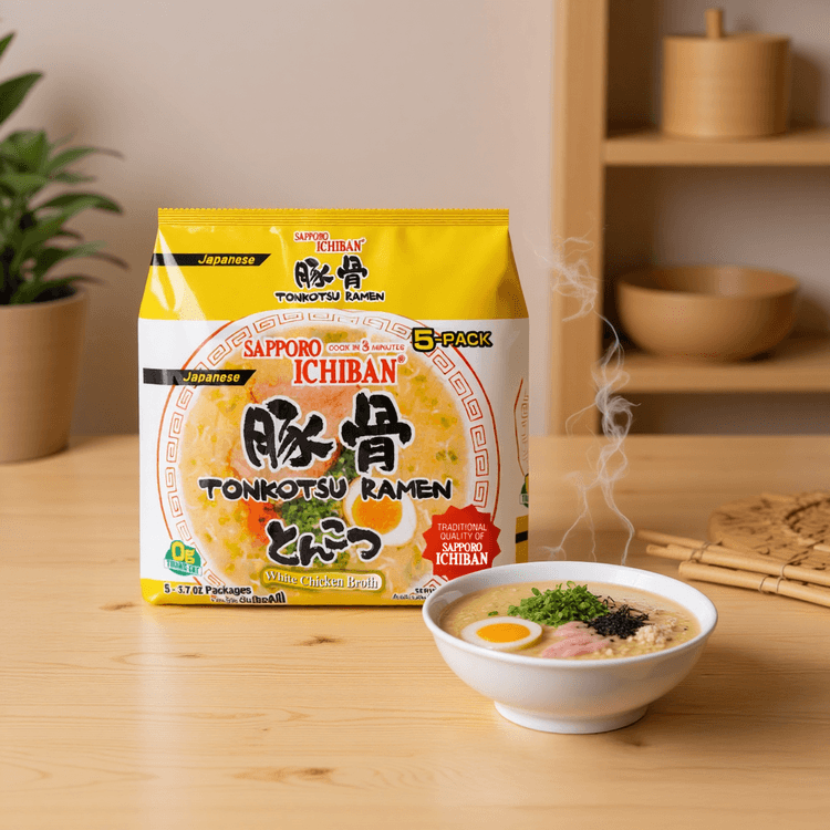 サッポロ一番 サッポロ一番 とんこつラーメン 104g x 5食入り - Yami