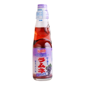 Ramune Drink,Japanese Marble Soda,Grape Flavor, 6.76fl oz
