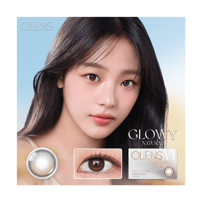 [중국 직송] 한국산 O-LENS 글로위 내추럴 모카 브라운 [글라스 모카 브라운] 6개월 일회용 소구경 내추럴 컬러 콘택트렌즈 1팩 [1쌍 필요시 2개 주문] -2.50(250)