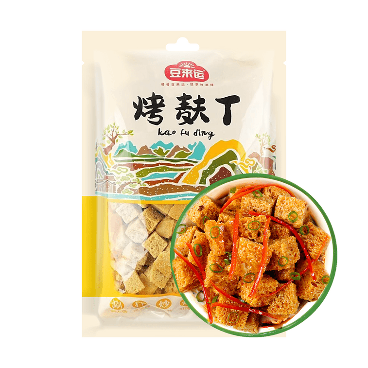 豆来运 烤麸丁 500g【河南特产】【凉皮拌面筋丁干面筋块】 3