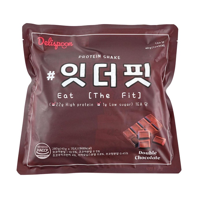 韓國Eat The Fit 代餐飲 雙重巧克力口味 280克(40克×7包)