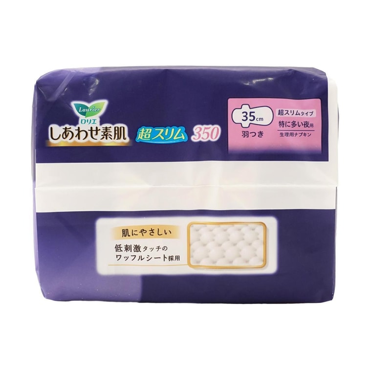 日本KAO花王 LAURIER乐而雅  F超薄超透气系列 超长量多棉柔卫生巾 温和无刺激 夜用350mm 10片入 4