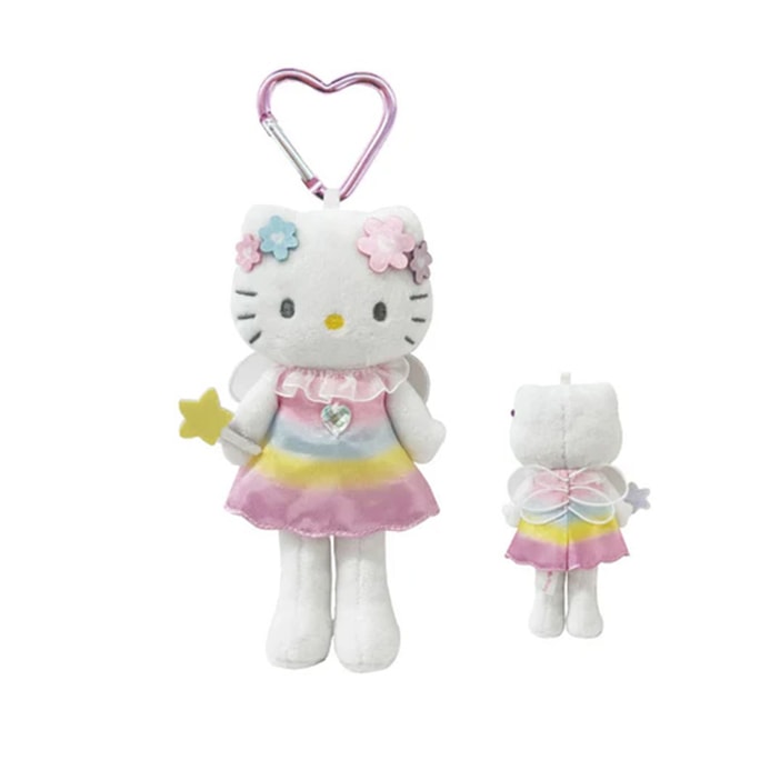 【日本直郵】 日本 SANRIO 三麗鷗 時尚造型系列 毛絨掛飾 彩虹精靈款【Hello Kitty】