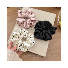  High-end satin large hair scrunchies 3 colors 3 pieces velvet heart hair ties