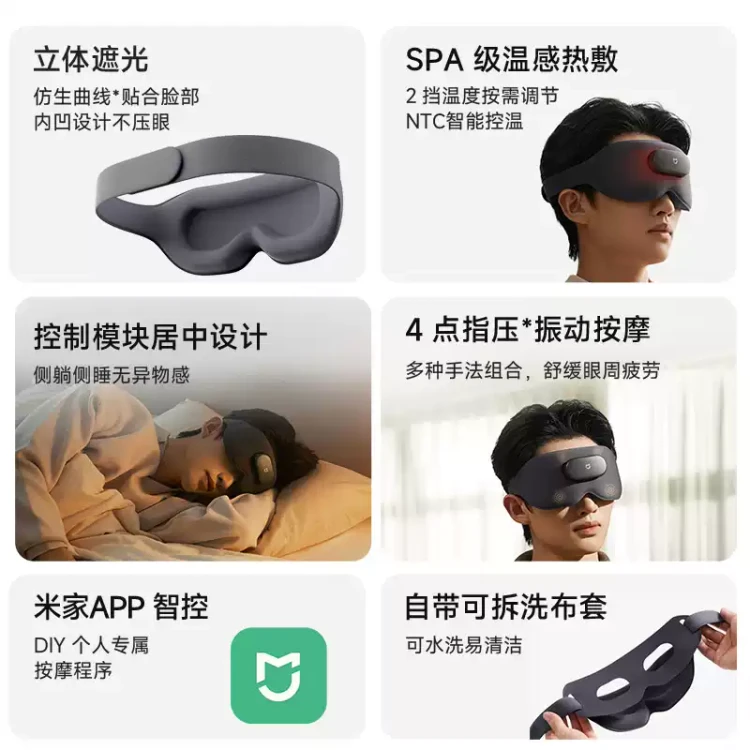 中国直送】Xiaomi Mijia スマートアイマスク 遮光 温熱マッサージ 目の