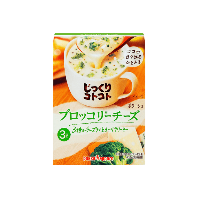 【日本直邮】POKKA SAPPORO 浓厚西兰花芝士奶油浓汤速溶汤 3包入