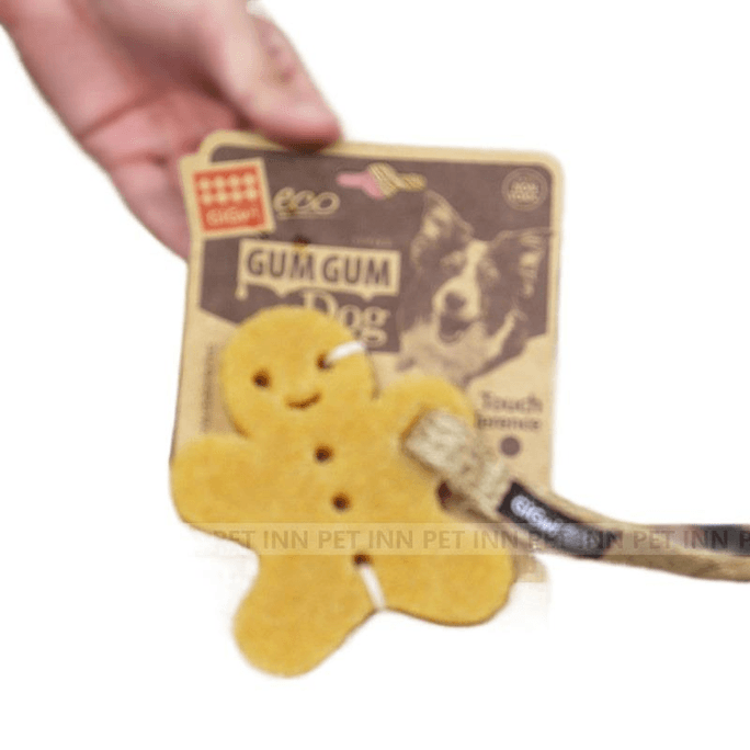 【中国直送】日本製 ハッピーペット ビスケットマン (10cm) 天然ゴム製 歯磨きフィルム ペット用 犬用 歯固めおもちゃ (1個)