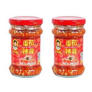 Guizhou Garlic & Tomato Chili Sauce (210g*2 Jars) - Naturally Fermented, Spicy & Sour, Authentic Mala Flavor for Noodles & Rice