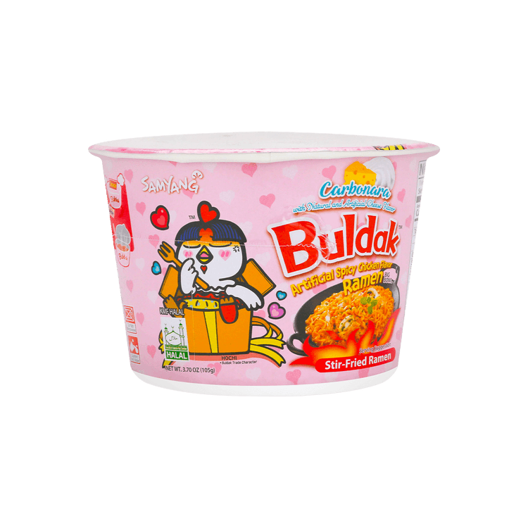 Samyang Carbonara Buldak Artificial Spicy Chicken Flavor Cup Ramen –  SnackingRite