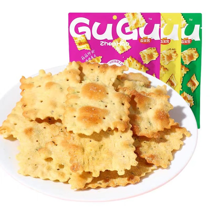 [중국 직배송] 샹메이커 소다 크래커, 버섯전호 무설탕 크래커 [클래식 3종 세트] (오징어맛 + 파닭맛 + 해염치즈맛) 80g/팩