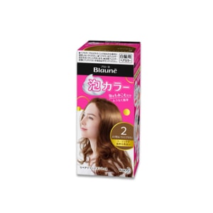 【日本直邮】KAO花王 Blaune纯植物泡沫染发剂 遮白发 #2浅棕色