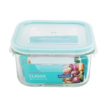 Square Glass Food Container 490ml Airtight Microwave Fridge Safe