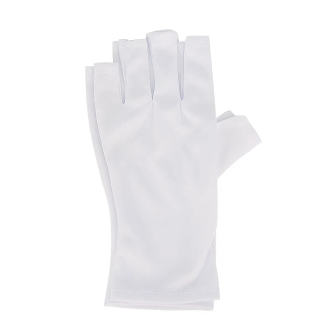 광선요법기로 인한 손의 검은 변색을 방지하는 오카만 네일 장갑, 방사선 차단 및 자외선 차단, 손가락 노출 장갑, 흰색, 길이 22.6cm, 너비 10cm, 모든 사이즈에 맞음