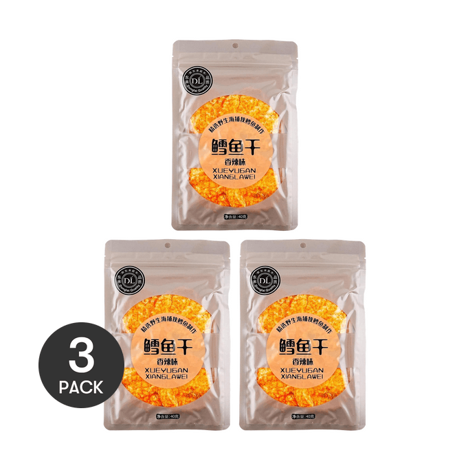 胖东来 鳕鱼干 香辣味 40g *3【3份超值装】【网红爆款】【营养高蛋白零食】