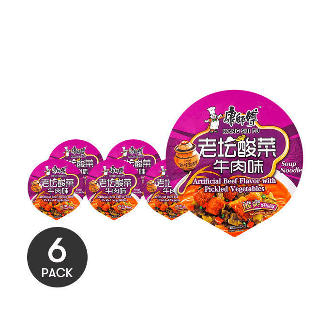 [6Packs] Pickled Cabbage Beef Flavor Noodle, 4.3oz/Pack