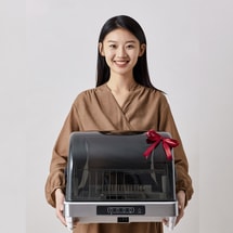 OLAYKS 收纳消毒柜 白色 厨房餐具消毒 餐具烘干 台式 家用小型 42L 100~120V通用