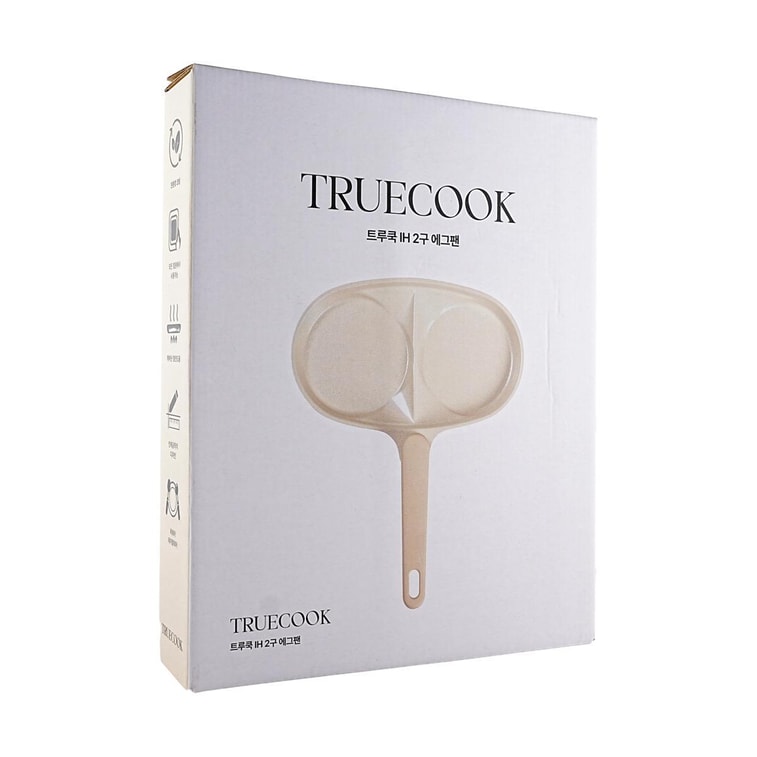 Beige Korean TRUECOOK Ceramic Double Hole Egg Frying Pan 13