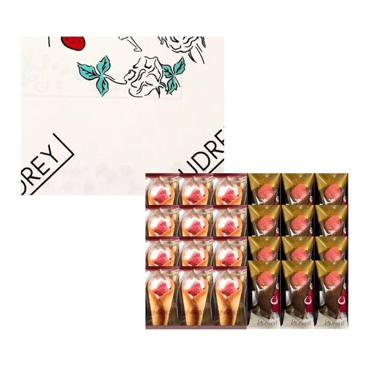 9001オードリーおまとめ商品 Bouquet Strawberry Cream And Chocolate Sandwich Cone 24 Pieces - Yami
