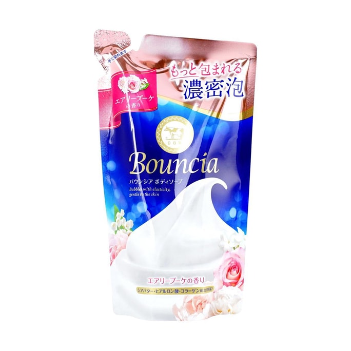 日本COW牛乳石鹼 BOUNCIA浓密泡沫沐浴乳补充包 #玫瑰花香 360ml @COSME大赏第一位