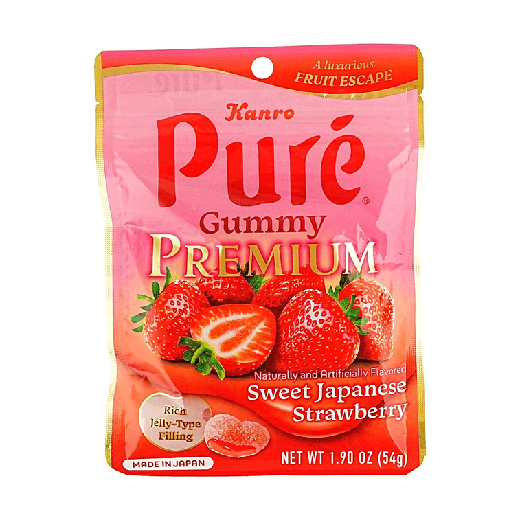 Pure Gummy Candy Premium Strawberry Flavor 1.9 oz 【Fukuoka Amaou Strawberry】【Jelly-Type Filling】 3
