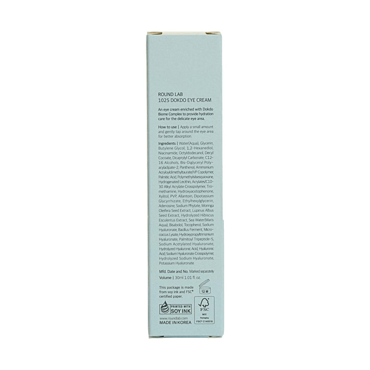 ROUND LAB 1025 Dokdo Crème Contour des Yeux 1.01 fl oz (30ml) Hydratante et Raffermissante 6