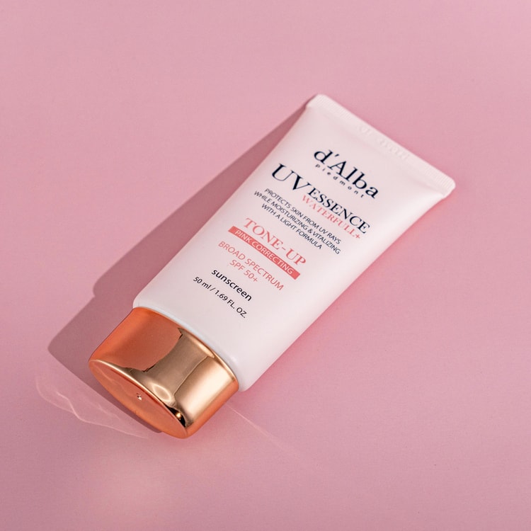 d'Alba UV Essence Waterfull+ Sunscreen, Pink Tone-Up Sun Cream